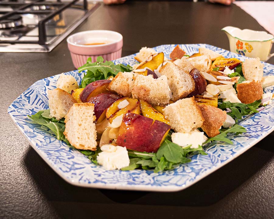 Peach Panzanella Salad