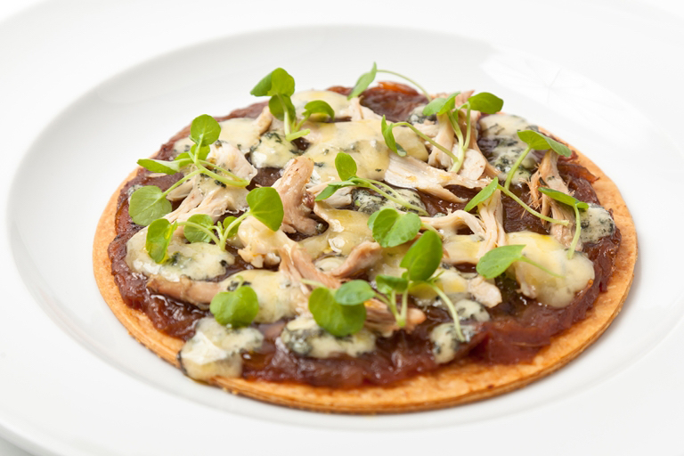 Adam Gray: Hot Turkey and Caramelised Onion Tart with Melting Stilton Cheese
